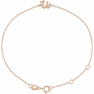 Initial Bracelet with Customizable Design Crafted in 14K Gold & Platinum