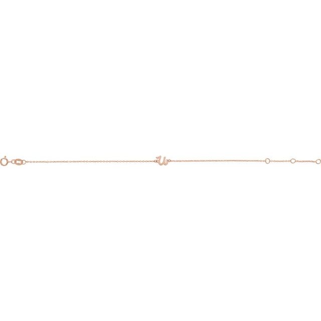 14K White Gold Initial R Bracelet 6.5-7.5 Inches - Elegant Jewelry