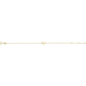 14K White Gold Initial R Bracelet 6.5-7.5 Inches - Elegant Jewelry