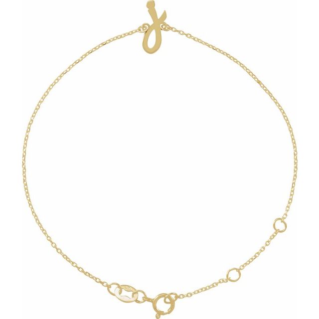 Initial Bracelet with Customizable Design Crafted in 14K Gold & Platinum