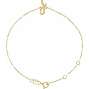 Initial Bracelet with Customizable Design Crafted in 14K Gold & Platinum