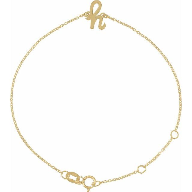 Initial Bracelet with Customizable Design Crafted in 14K Gold & Platinum