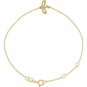 Initial Bracelet with Customizable Design Crafted in 14K Gold & Platinum