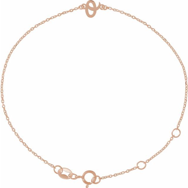 Initial Bracelet with Customizable Design Crafted in 14K Gold & Platinum