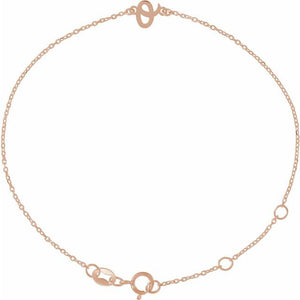 Initial Bracelet with Customizable Design Crafted in 14K Gold & Platinum