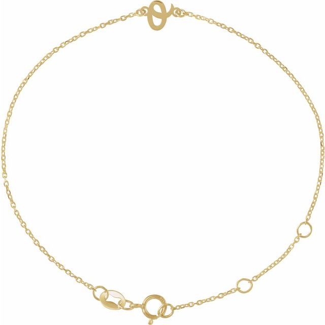 Initial Bracelet with Customizable Design Crafted in 14K Gold & Platinum