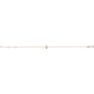 14K White Gold Initial R Bracelet 6.5-7.5 Inches - Elegant Jewelry