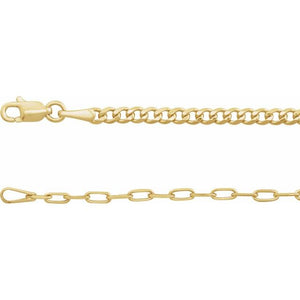 14K Yellow Gold 2.7 mm Curb & Paperclip-Style 16