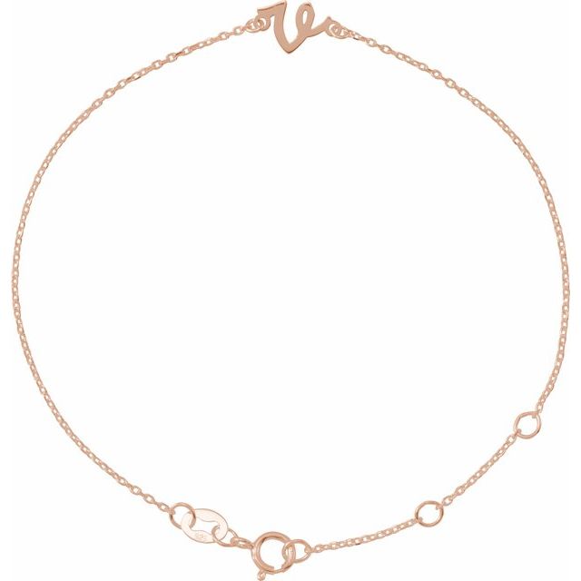 Initial Bracelet with Customizable Design Crafted in 14K Gold & Platinum