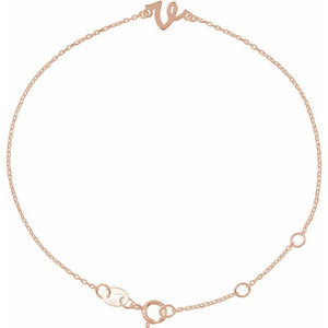 Initial Bracelet with Customizable Design Crafted in 14K Gold & Platinum