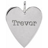 Engravable Heart Pendant in 14K White Gold - Polished, 15.6x12 mm