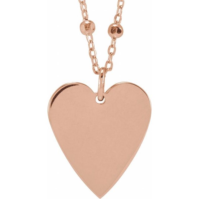 14K Gold Engravable Heart Pendant
