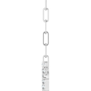 14K White Gold .08 CTW Natural Diamond Sideways Cross Necklace 18