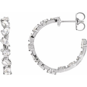 14K Gold Lab-Grown Diamond Hoop Earrings - Options Available