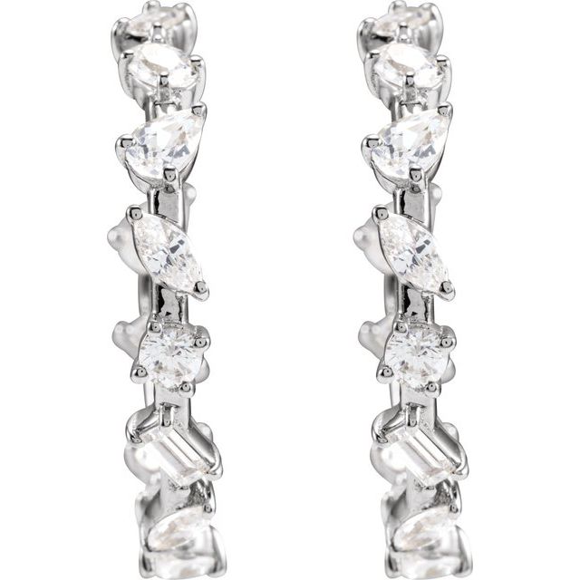 14K Gold Lab-Grown Diamond Hoop Earrings - Options Available