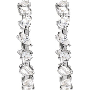 14K Gold Lab-Grown Diamond Hoop Earrings - Options Available