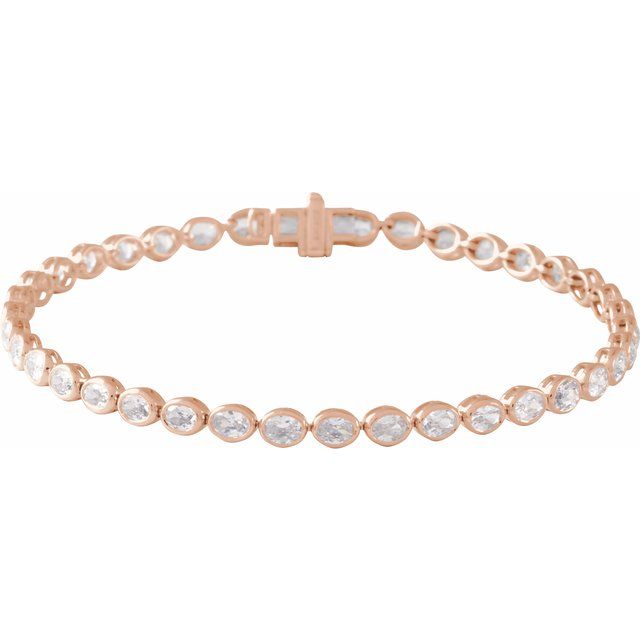 14K Gold Lab-Grown Diamond Line Bracelet - Options Available