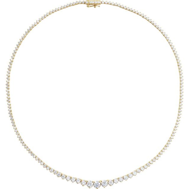 14K Yellow Gold, 5.25 mm Lab-Grown Diamond 16 1/2" Line Necklace