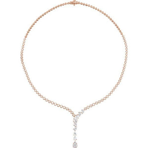 Lab-Grown Diamond Line Necklace | 14K Gold options* | 5 1/2 CTW | 16 1/2 In | Pear | Polished