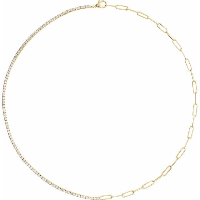 14K Gold Lab-Grown Diamond Line Necklace