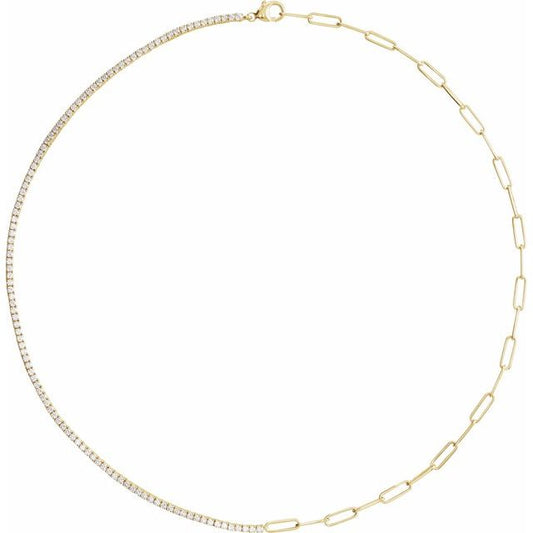 14K Gold Lab-Grown Diamond Line Necklace