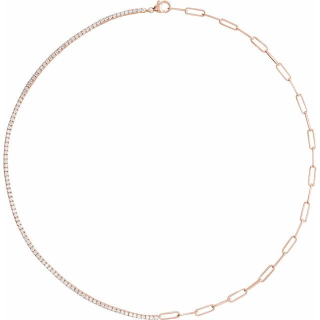 14K Gold Lab-Grown Diamond Line Necklace