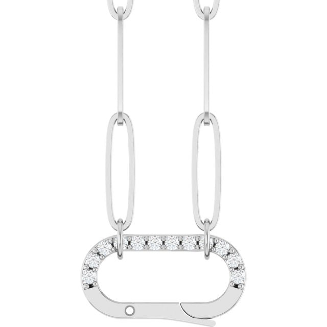 1/12 CTW Natural Diamond Round Charm Necklace in 14K Gold