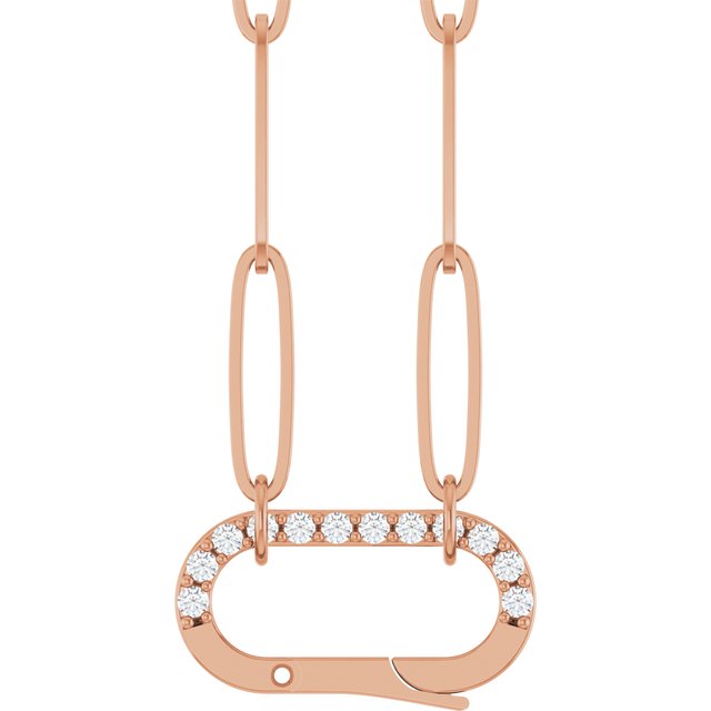 1/12 CTW Natural Diamond Round Charm Necklace in 14K Gold