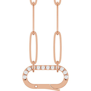 1/12 CTW Natural Diamond Round Charm Necklace in 14K Gold
