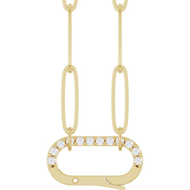 1/12 CTW Natural Diamond Round Charm Necklace in 14K Gold