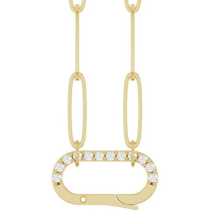 1/12 CTW Natural Diamond Round Charm Necklace in 14K Gold