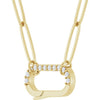 14K Gold Diamond Charm Necklace with 008 CTW - Elegant 16 Inch Design