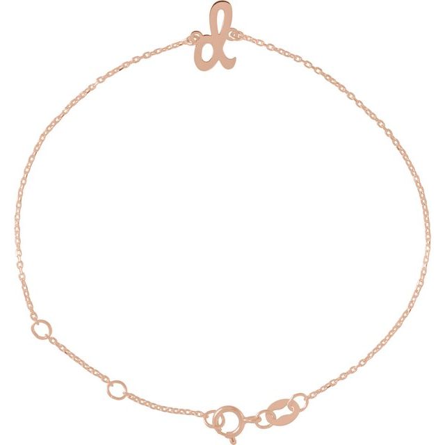 Initial Bracelet with Customizable Design Crafted in 14K Gold & Platinum