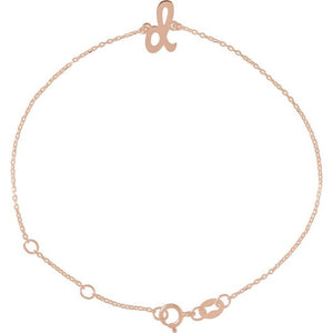 Initial Bracelet with Customizable Design Crafted in 14K Gold & Platinum