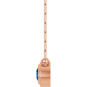 14K Rose Gold, 5mm Lab-Grown Blue Sapphire 18