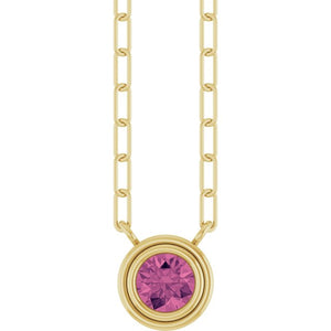 14K Rose Gold, 5mm Lab-Grown Blue Sapphire 18