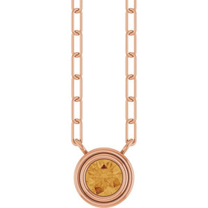 14K Rose Gold, 5mm Lab-Grown Blue Sapphire 18