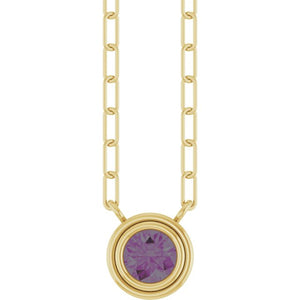 14K Rose Gold, 5mm Lab-Grown Blue Sapphire 18
