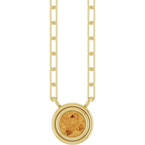 14K Rose Gold, 5mm Lab-Grown Blue Sapphire 18