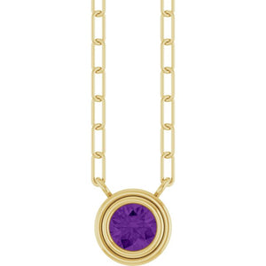 14K Rose Gold, 5mm Lab-Grown Blue Sapphire 18