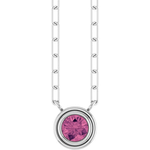 14K Rose Gold, 5mm Lab-Grown Blue Sapphire 18