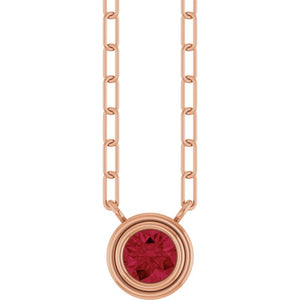 14K Rose Gold, 5mm Lab-Grown Blue Sapphire 18