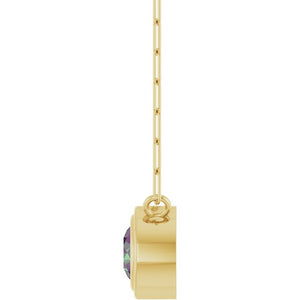 14K Rose Gold, 5mm Lab-Grown Blue Sapphire 18