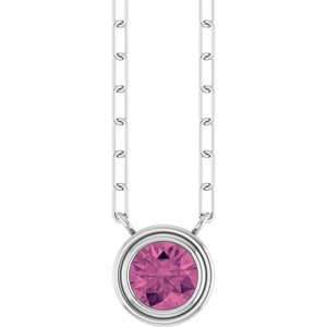 14K Rose Gold, 5mm Lab-Grown Blue Sapphire 18