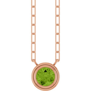 14K Rose Gold, 5mm Lab-Grown Blue Sapphire 18