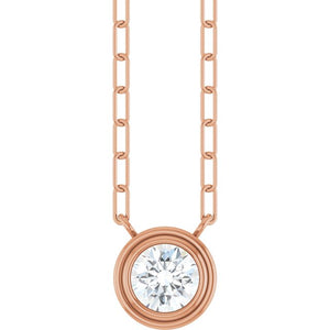 14K Rose Gold, 5mm Lab-Grown Blue Sapphire 18