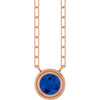 14K Rose Gold, 5mm Lab-Grown Blue Sapphire 18