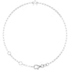 14K White Gold Initial E Bracelet, 6.5-7.5 Inch Elegant Design