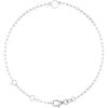 14K White Gold Initial E Bracelet, 6.5-7.5 Inch Elegant Design