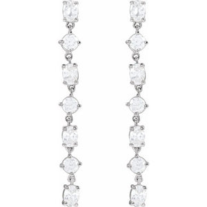 1 1/5 Ctw Lab-Grown Diamond 7-Stone Dangle Earrings
